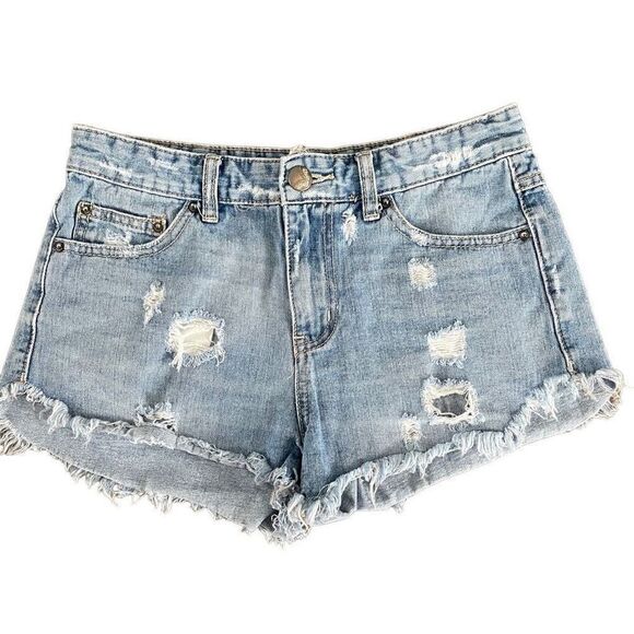 Free People Distressed Jean Cut Off Shorts - Picture 1 of 6